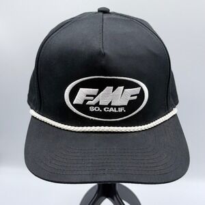 FMF Racing So. Calif. Snapback Hat Black Embroidered Rope Trucker Cap Mens OSFM